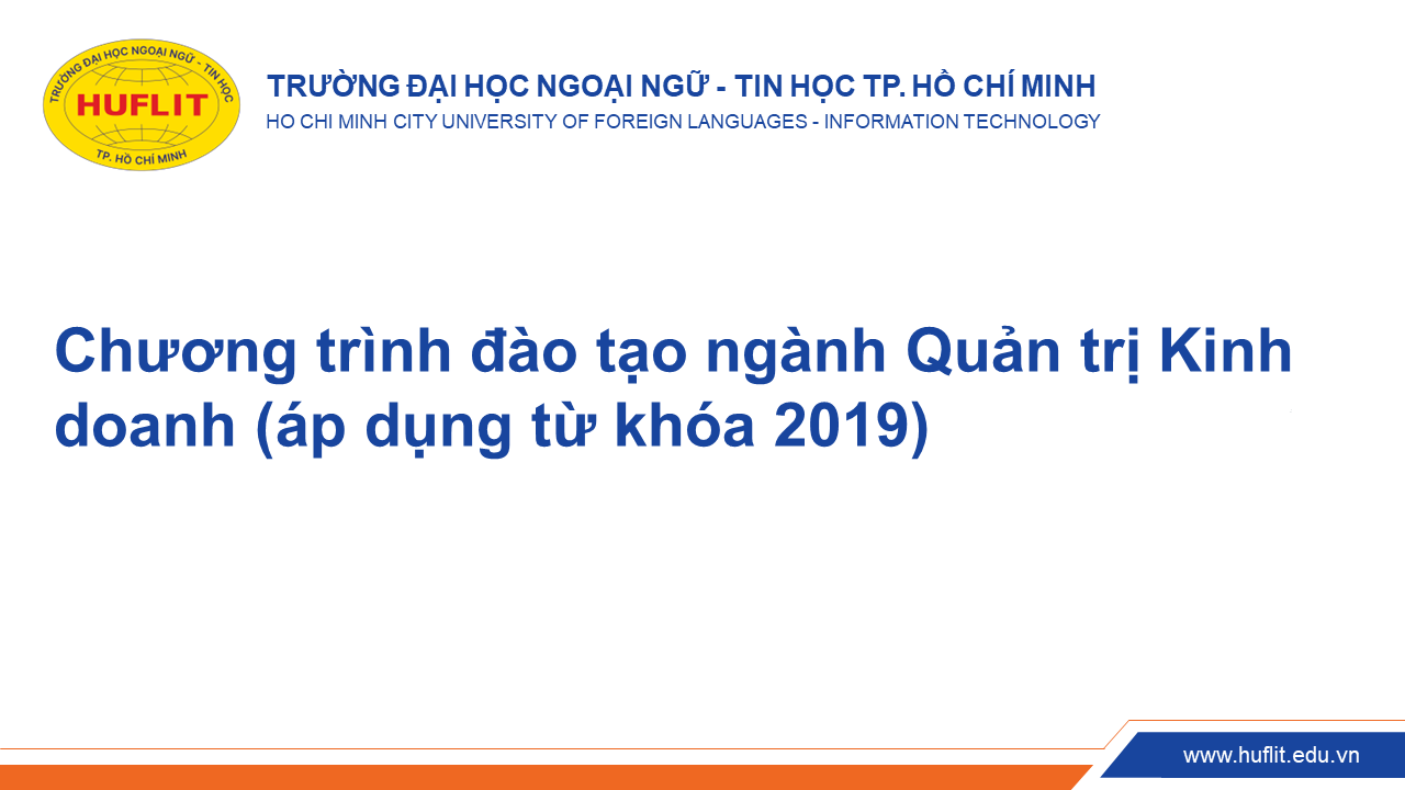Chương trình đào tạo ngành Quản trị Kinh doanh (áp dụng từ khóa 2019)