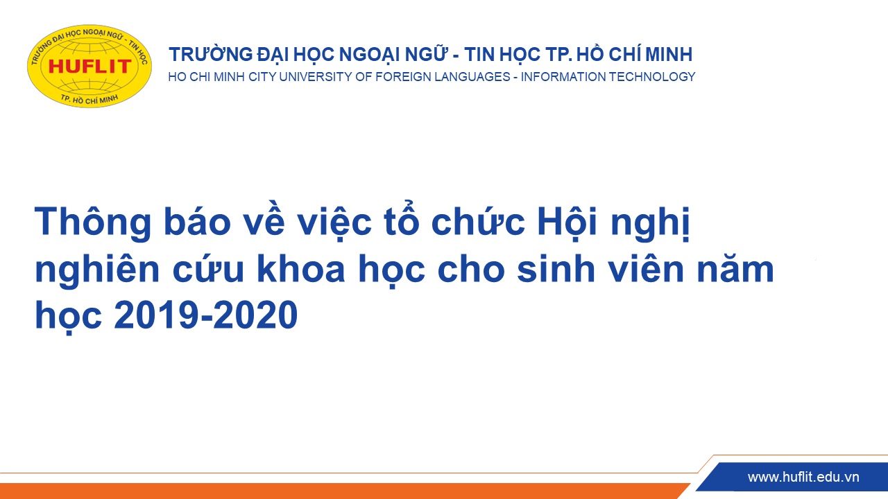 Thông báo về việc tổ chức Hội nghị nghiên cứu khoa học cho sinh viên năm học 2019-2020
