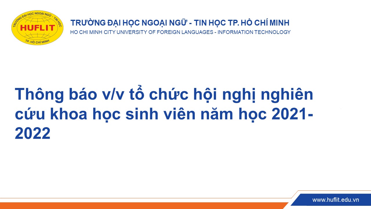 tổ chức hội nghị nghiên cứu khoa học sinh viên năm học 2021-2022