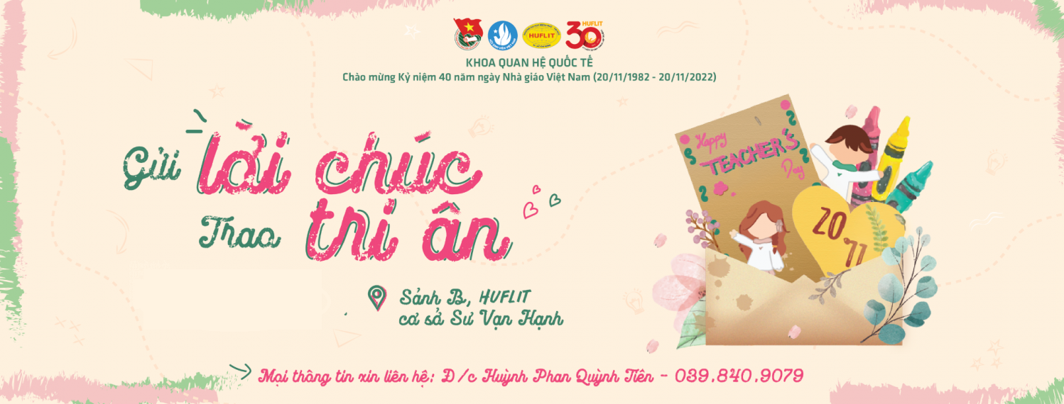 Cover của cuộc thi trang trí thiệp “Gửi lời chúc, Trao tri ân”