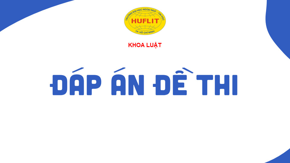 ĐÁP ÁN ĐỀ THI