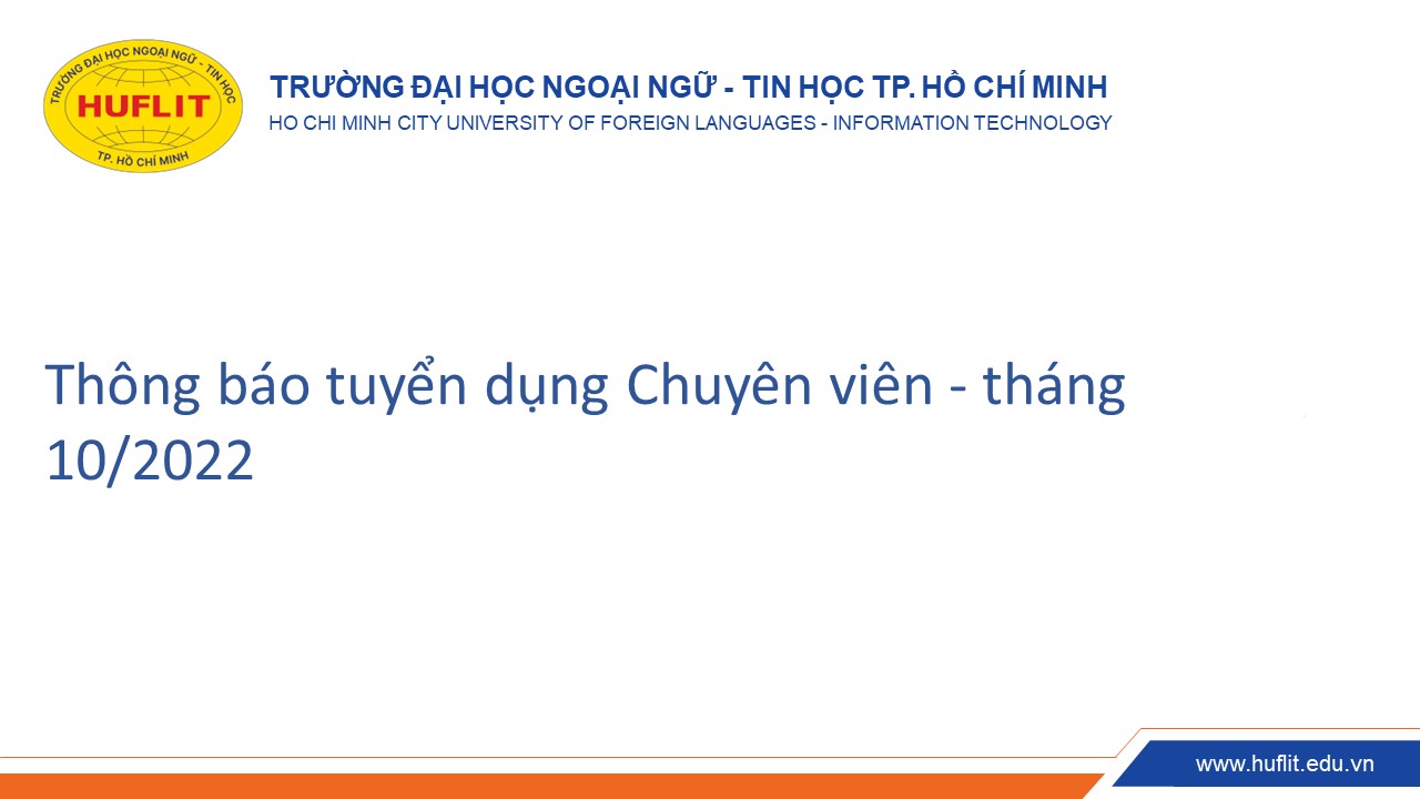 Thông báo tuyển dụng Chuyên viên tháng 10.2022