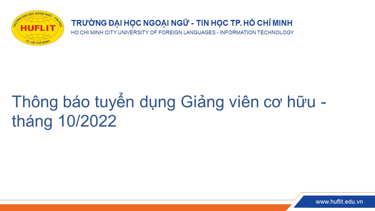 Thông báo tuyển dụng Giảng viên cơ hữu tháng 10.2022