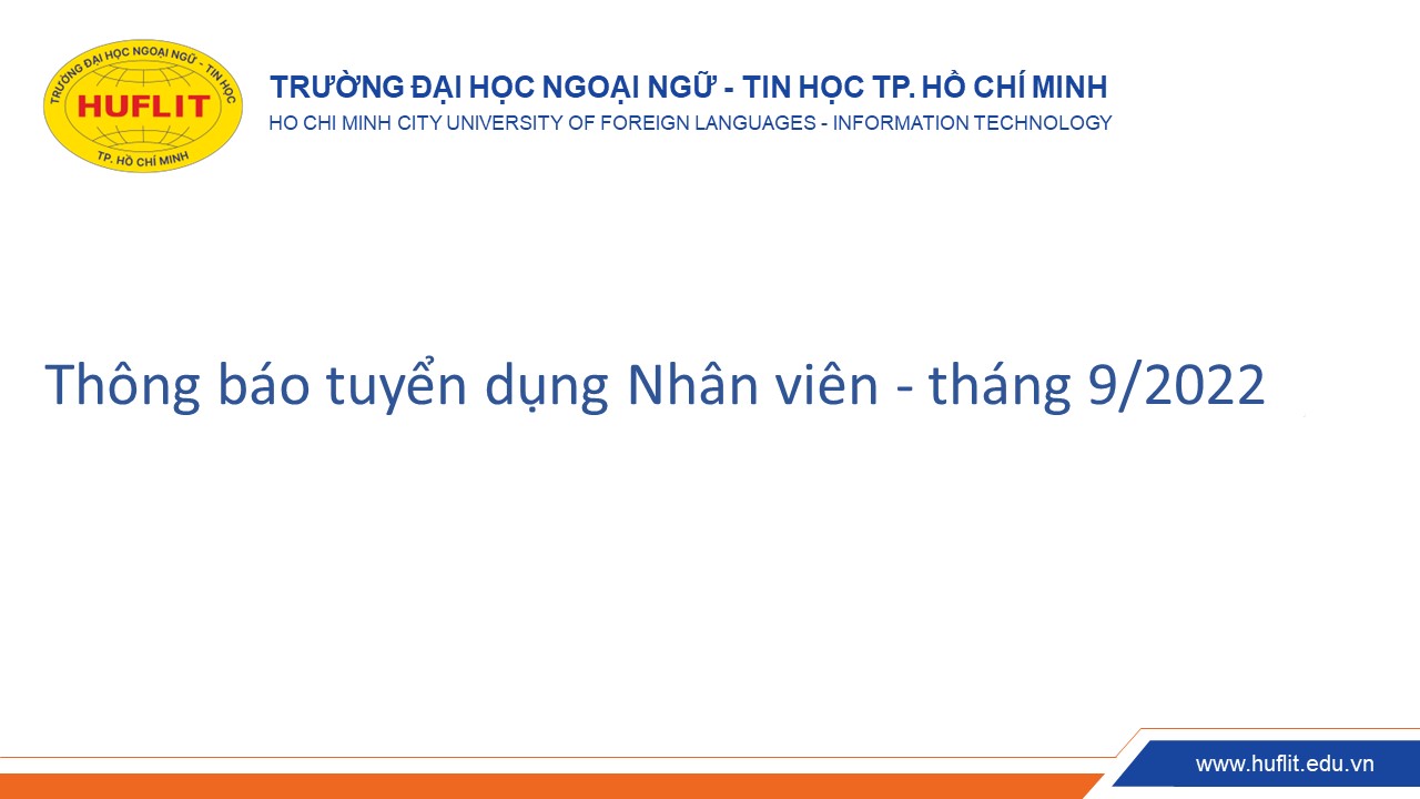 Thông báo tuyển dụng Nhân viên tháng 9.2022