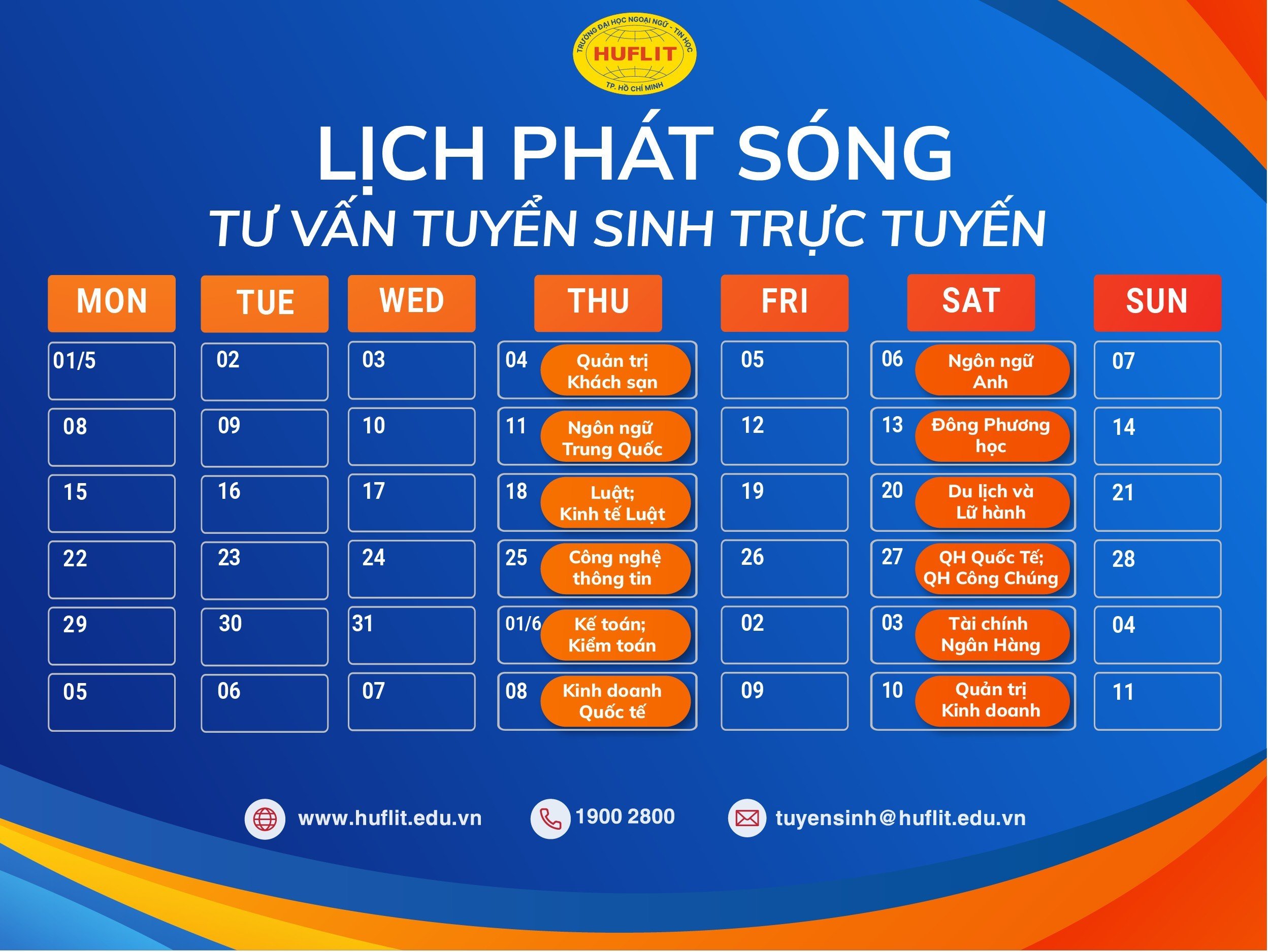 LỊCH PHÁT SÓNG TS 2023